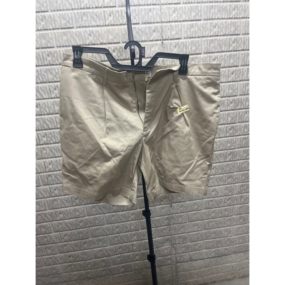 Goodfellow & Co Mens Khaki Chino Shorts Beige Size 36 Flat Front Casual Summer